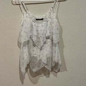 Abercrombie and Fitch floral white and blue layered tank